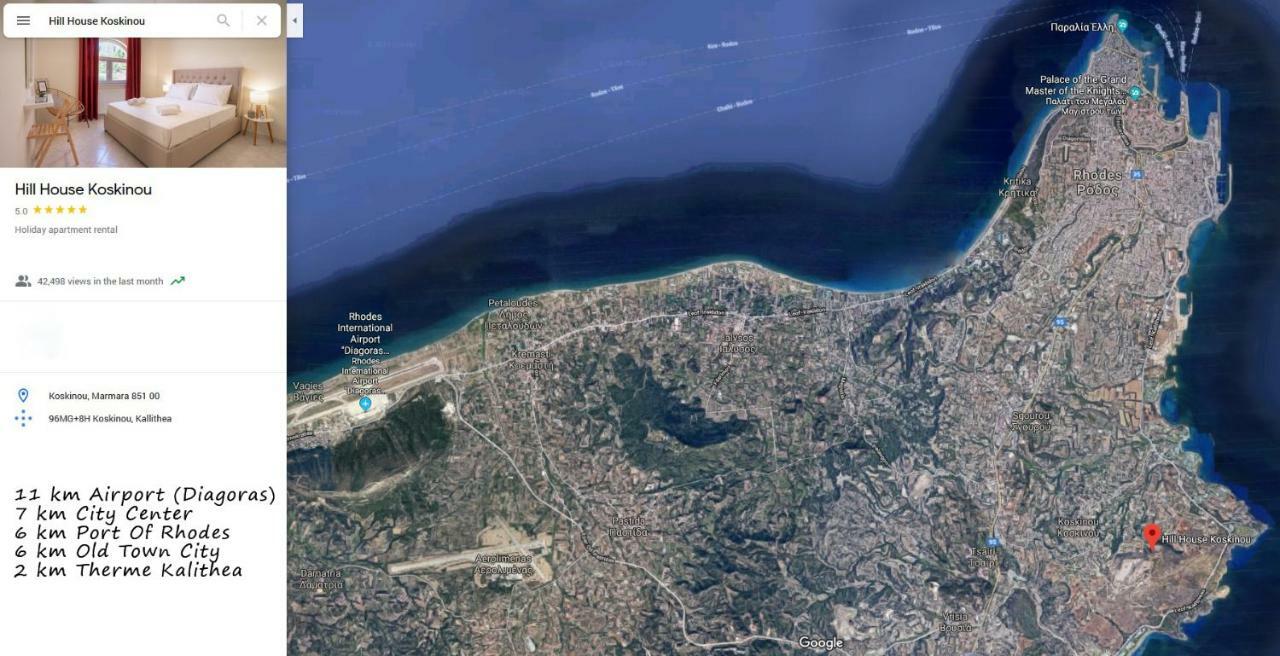 Hill House Koskinou, Rhodes Apartman Koszkinú Kültér fotó